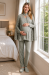 Mecit 6402 Elegant Yeşil Dantel Pelerinli Lohusa Pijama Takımı